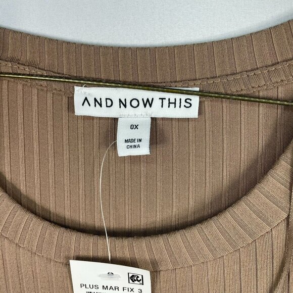 And Now This Dress Womens Plus Size 0X Brown Long Sleeve Side Ruched Stretch New - Picture 3 of 6